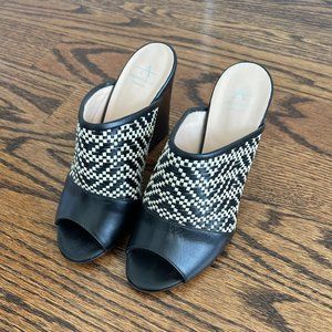 AQUATALIA Y2K Black and White Woven Heels (size 5.5)
